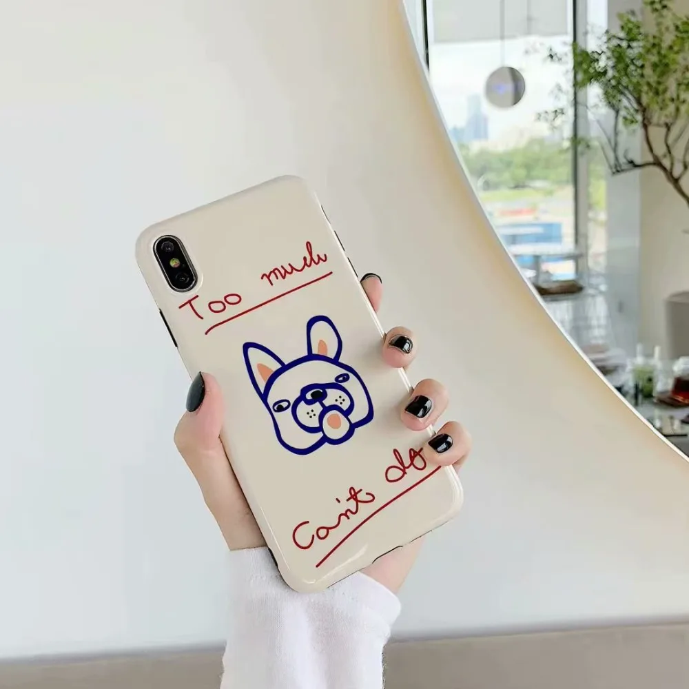ORYKSZ Cute Cartoon Dog Phone Case For iphone XS Max XR X 6 6S 8 7 plus Back Cover Silicone Glossy Cases Capa |