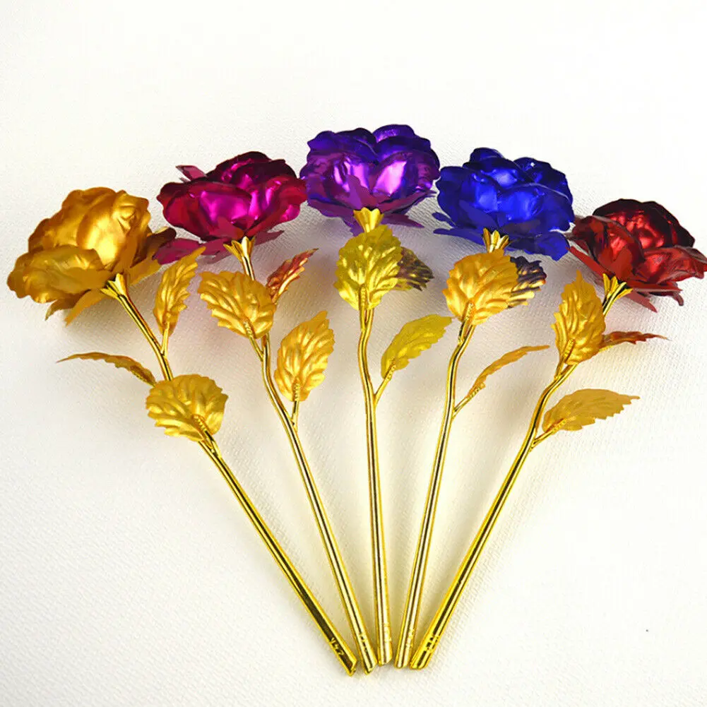 

Best Gift For Girlfriend Golden Rose Wedding Decoration Golden Flower Valentine's Day Gift Gold Rose Gold Flower