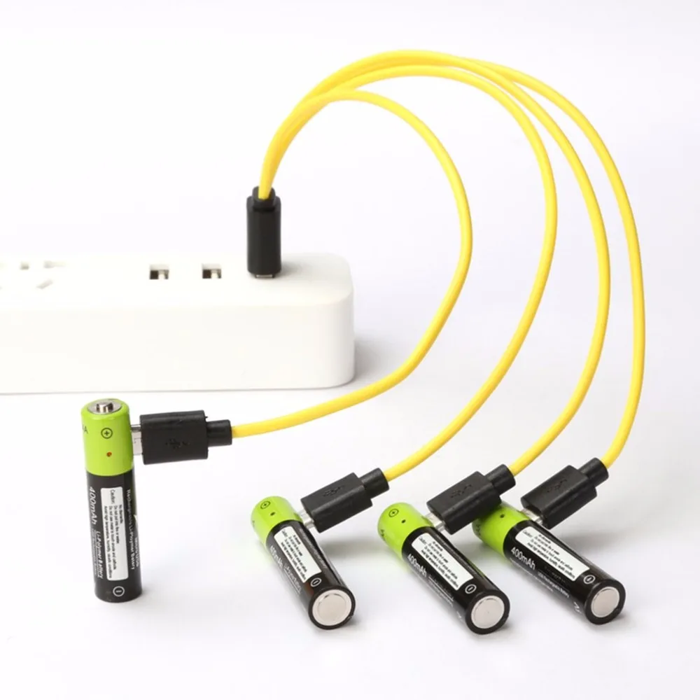 ZNTER 1 5 V 400mah AAA Mirco USB перезаряжаемые Аккумуляторы для игрушек пульт дистанционного