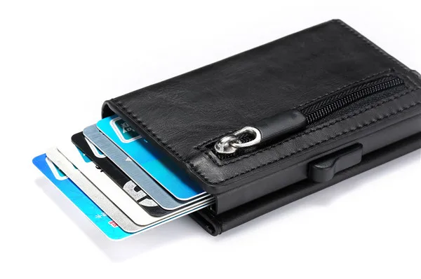 ZOVYVOL RFID блокирующий кошелек для карт, Умный кошелек, винтажный кошелек из искусственной кожи, кошельки для монет, магнитный закрывающийся держатель для карт, повседневная сумка для денег