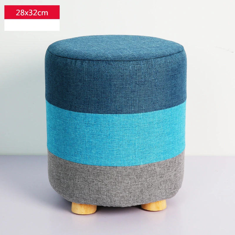 A 28x32cm Модный современный креативный домашний табурет для ног, маленький стул, мягкая натуральная подкладка, табурет для обуви, твердый деревянный табурет для гостиной, спальни - Цвет: A 28x32cm