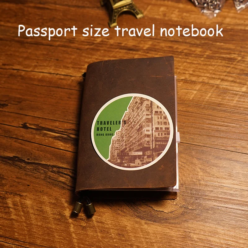 New 2016 100% genuine leather case travel journal notebook 4 inside page diary spiral school supplies vintage planner notebook