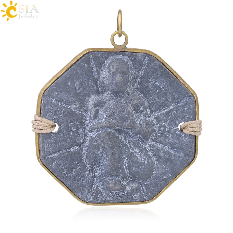 Csja металлическая Будда амулеты монах тисненая Геометрическая плоская задняя