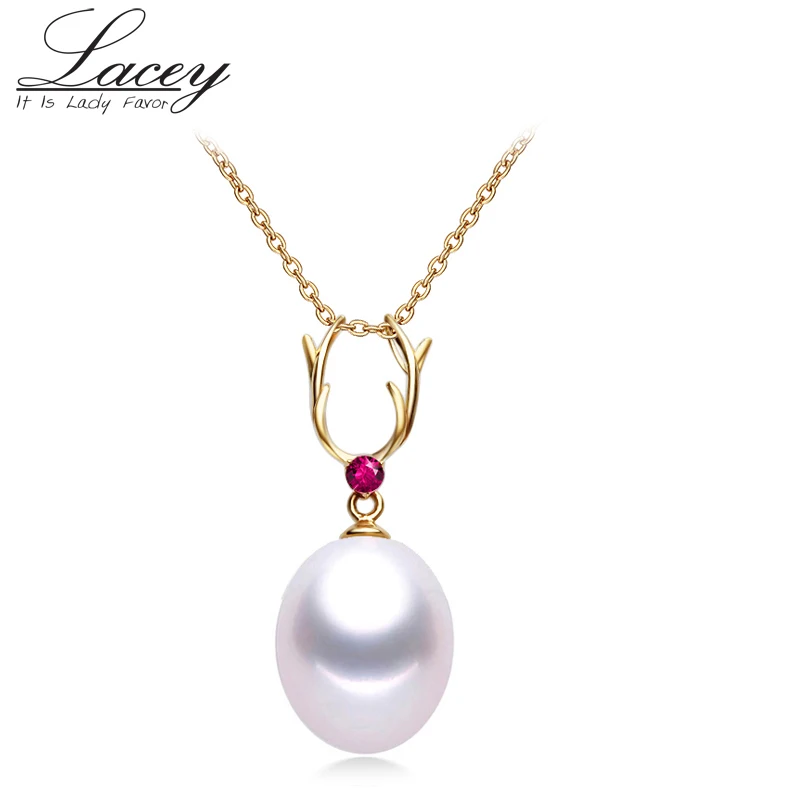 Ожерелье с жемчужным кулоном из 18 каратного золота ювелирные изделия для женщин