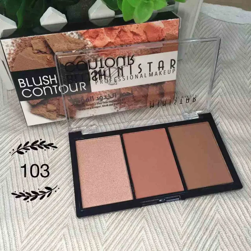 Ministar 2017 новый бренд Blushers водостойкие косметические палитры 3 цвета минеральная