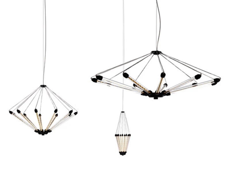 Современная лампа на подтяжках Lumiere светодиодная люменная фойе Rond Boule De Verre Noir или