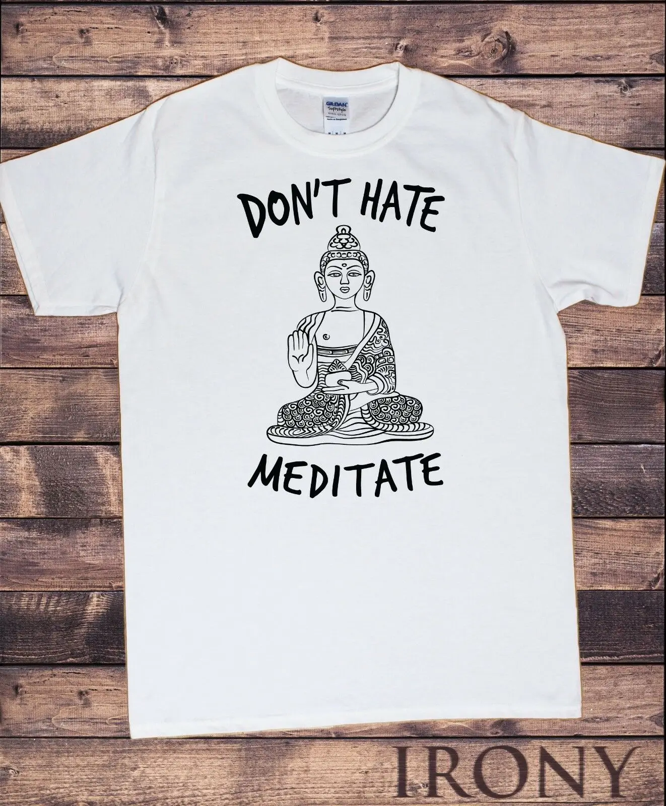 TS789 Мужская футболка Don't Hate memitate Будда чакра медитационная Йога Печать с