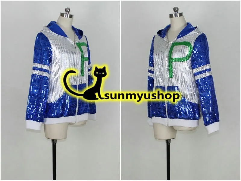 

Free Shipping ARASHI Tomadoi Nagara Ohno Satoshi blue spangle jacket CosplayCostume Acceptable order!Halloween Party Performance