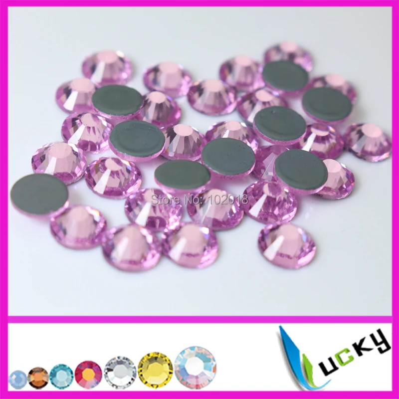 Высококачественная плоская задняя Стразы с горячей фиксацией розовый/розовый