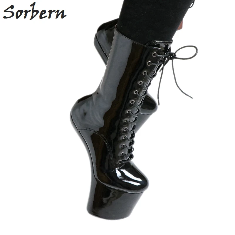 

Sorbern 20Cm Hoof Heelless Ankle Boots For Women Platform Shoes Cosplay Unisex Dragqueen Booty Extreme High Heels Vamp Cos Shoes