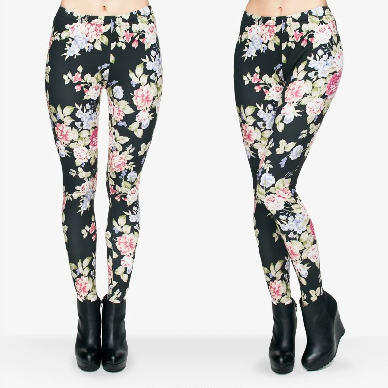 Горячая Женская одежда Полная длина 3D графический принт свежие цветы