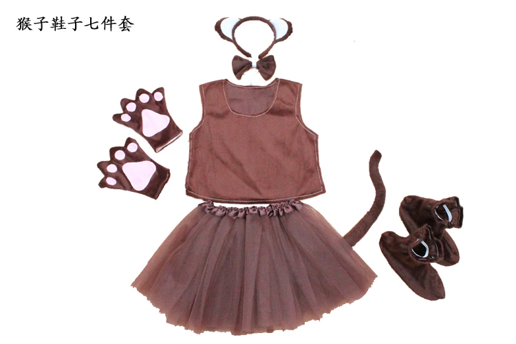 Детский костюм обезьяны для Хэллоуина вечеринки косплея мальчика девочки