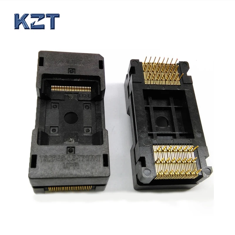 

TSOP48 ICsocket pitch0.5 ICsize12x18.4 Длинная открытая верхняя прожига в розетке Адаптер тестового гнезда IC Преобразование адаптера Transposon