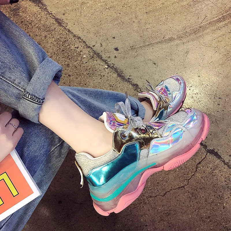 Fujin Womens Sneakers Shoes Women Mixed Colors Pink Girl Dropshipping Fashion Lace Up Rubber Causal Spring | Обувь