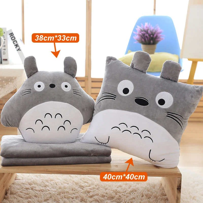 Мультяшное одеяло Totoro с кондиционированием воздуха вставленная ручная Подушка