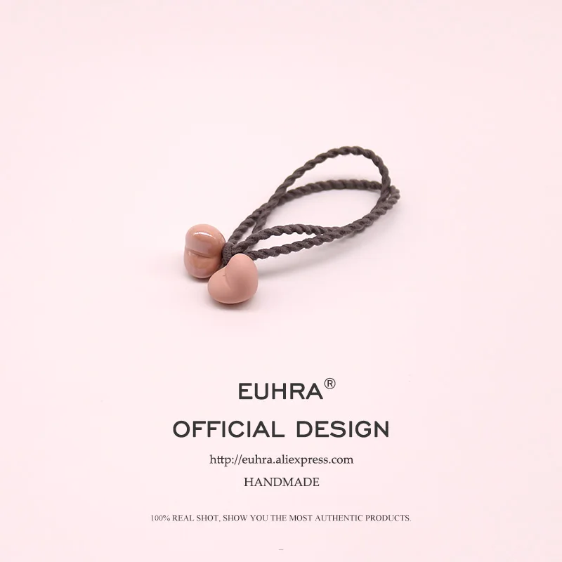 EUHRA, 9 цветов, эластичные резинки для волос, керамическое сердце, матовая и глянцевая повязка для волос для женщин и девочек, детские аксессуары для волос, резинка - Цвет: color 9