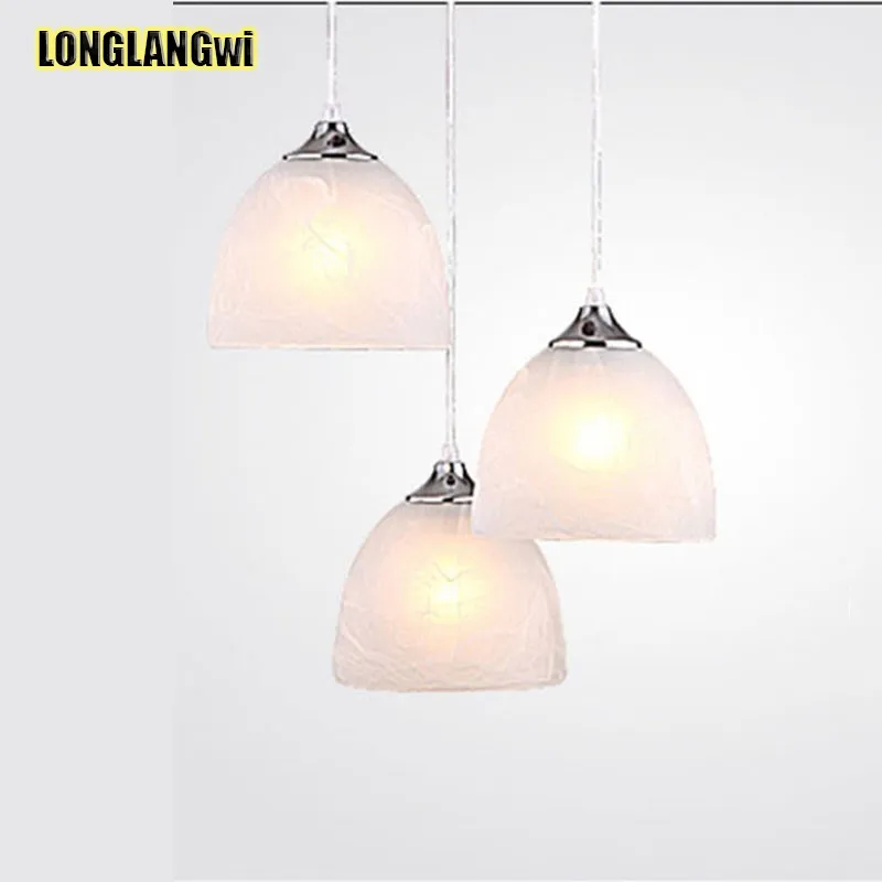 Современная простая стеклянная светодиодная Подвесная лампа для гостиной