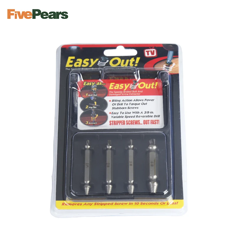 4 шт. двухсторонний поврежденный винт экстрактор сверла набор направляющих