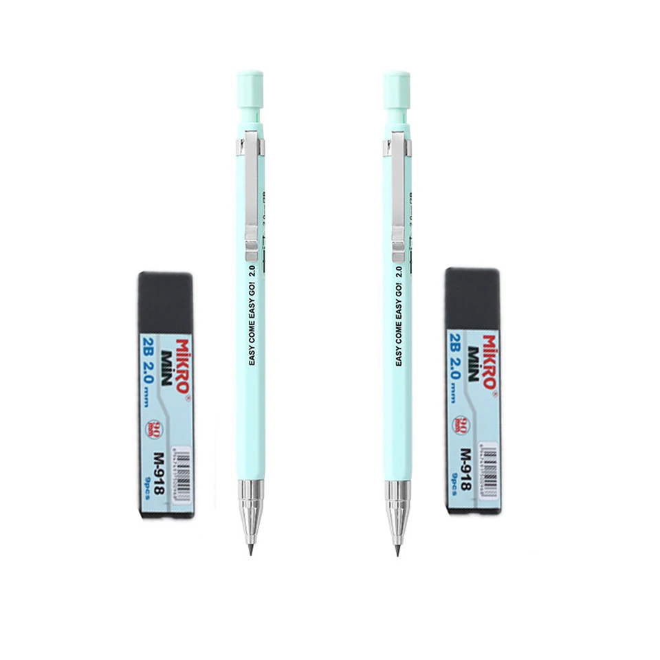 2Blue-2refill M& G автоматический карандаш 2,0 мм 2B милые пластиковые механические карандаши для рисования для детей школьные офисные принадлежности отправить карандаш - Цвет: 2Blue-2refill