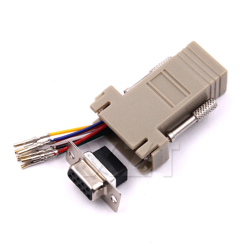 Высококачественный адаптер DB9 мама к RJ45 разъем rs232 модульная фреза rj45 db9 для