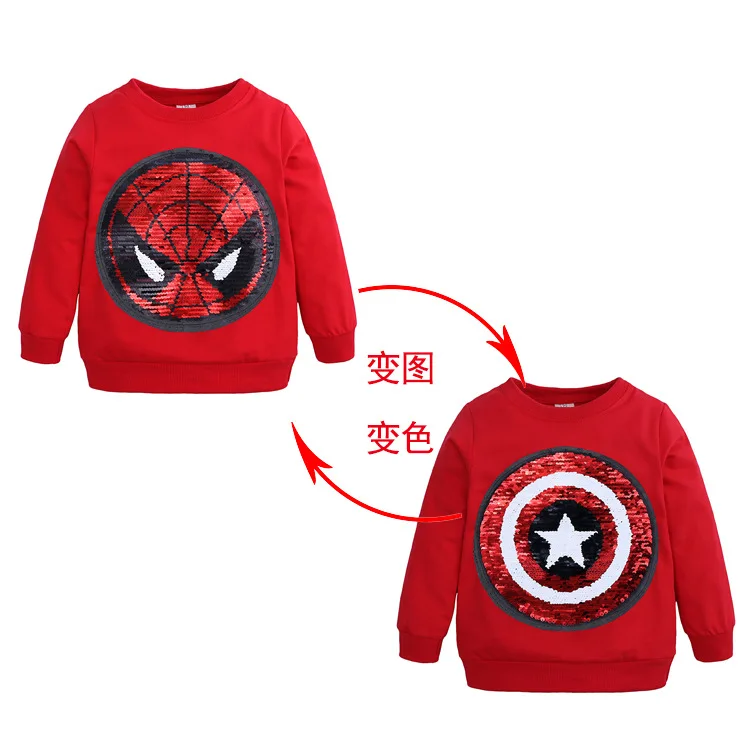 Long sleeve red Детская футболка одежда для маленьких мальчиков детская осенне-зимняя рубашка-свитер детский свитер весенняя одежда с капюшоном - Цвет: Long sleeve red