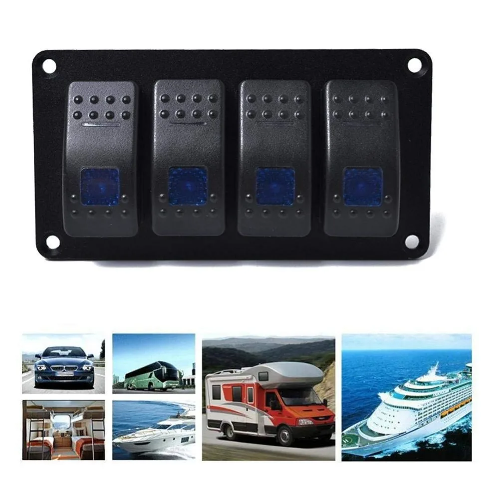 12 В/24 В RV лодка морской 4-х канальный светодиодный клавишный переключатель |