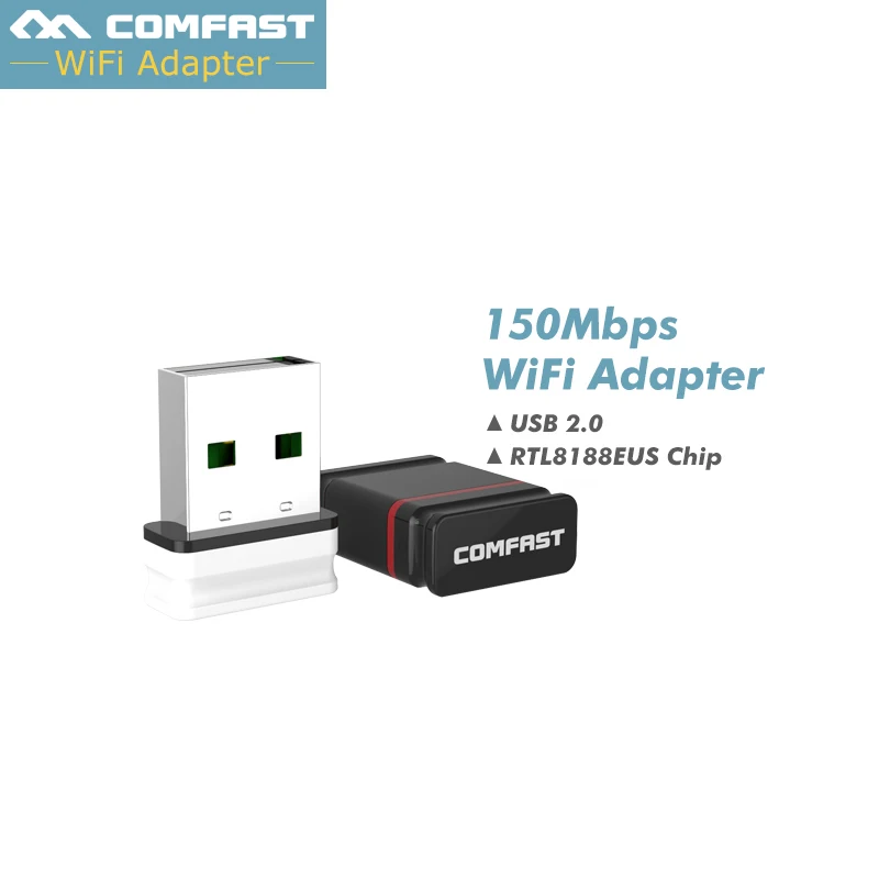 150 Мбит/с USB WiFi приемник Comfast Беспроводная lan сетевая карта для Windows 7/XP/Vista Realtek RTL8188EU