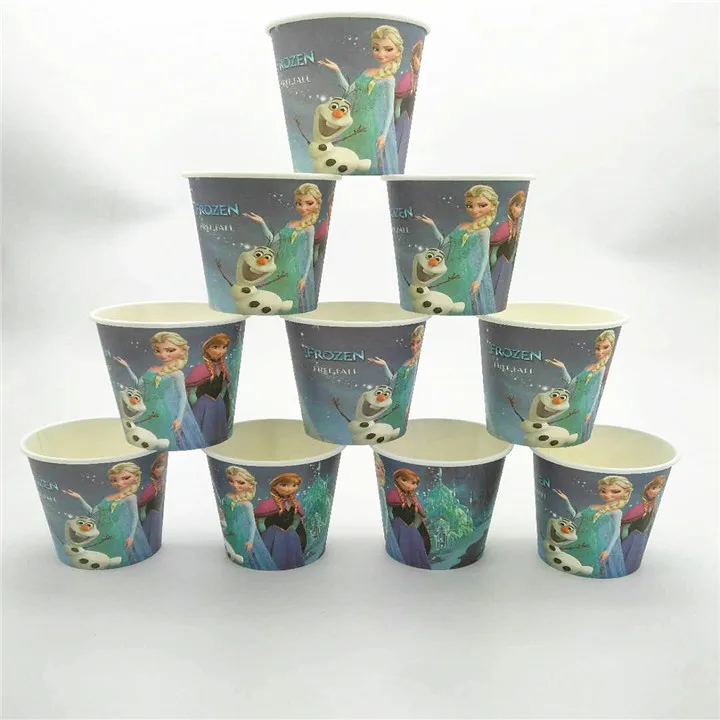 10 шт. чашки/тарелка/соломенная Снежная королева замороженная Анна Дети День