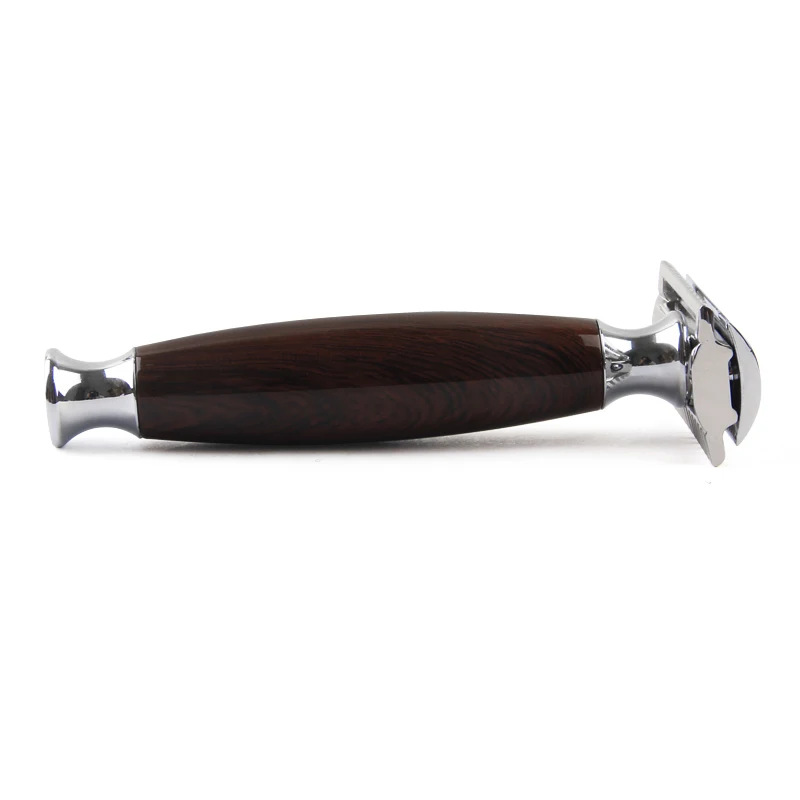 1 Razor 5 Blades Men Shaving Double Edge Razors Metal Blade Safety Imitation Wood Handle Manual Wet Shaver | Красота и здоровье