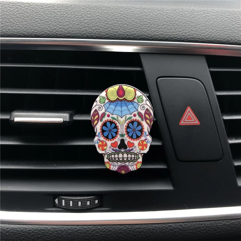 Художественная роспись головы черепа Стайлинг автомобиля декоративный зажим