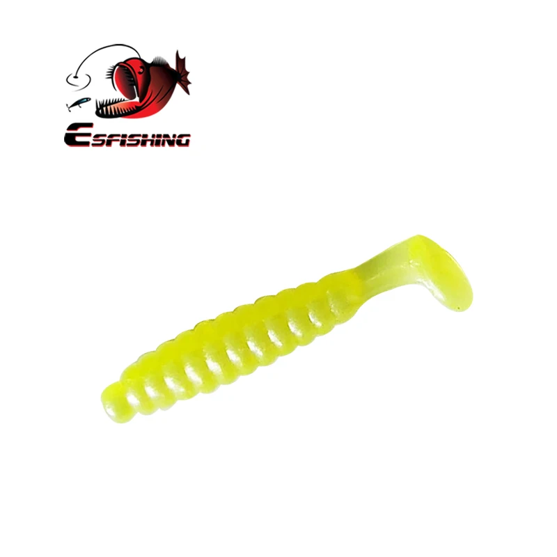 ESFISHING мягкие приманки Shad Crappie 10 шт. 45 мм 1,1 г Grub Shad Pesca Leurre силиконовые приманки снасти для подледной рыбалки - Цвет: Цвет: желтый
