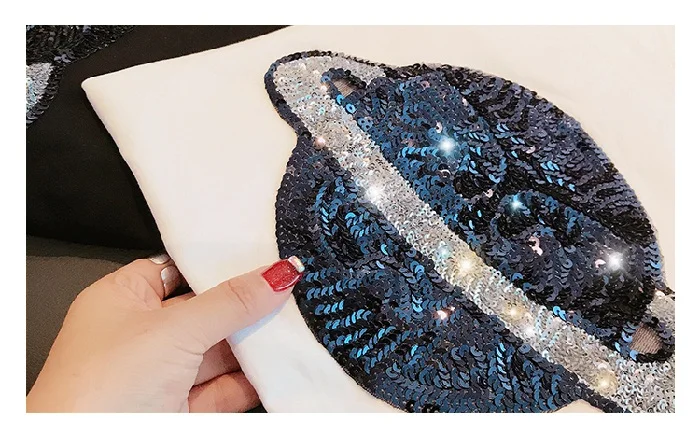 L & Y космического пространства блестками Повседневные платья Для женщин 2019 Новые