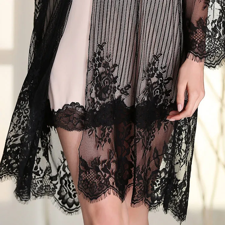 Сверхтонкое Волокно ресницы сексуальное кружевное женское платье Элегантный