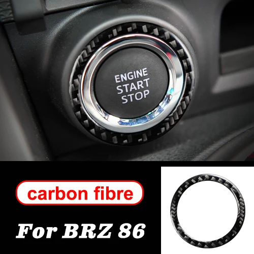 One-click Start Ring Для Subaru BRZ Toyota 86 углеродное волокно внутренняя кнопка запуска двигателя украшение кольцо отделка наклейки 2013 автомобильный Стайлинг - Название цвета: One-click Start Ring