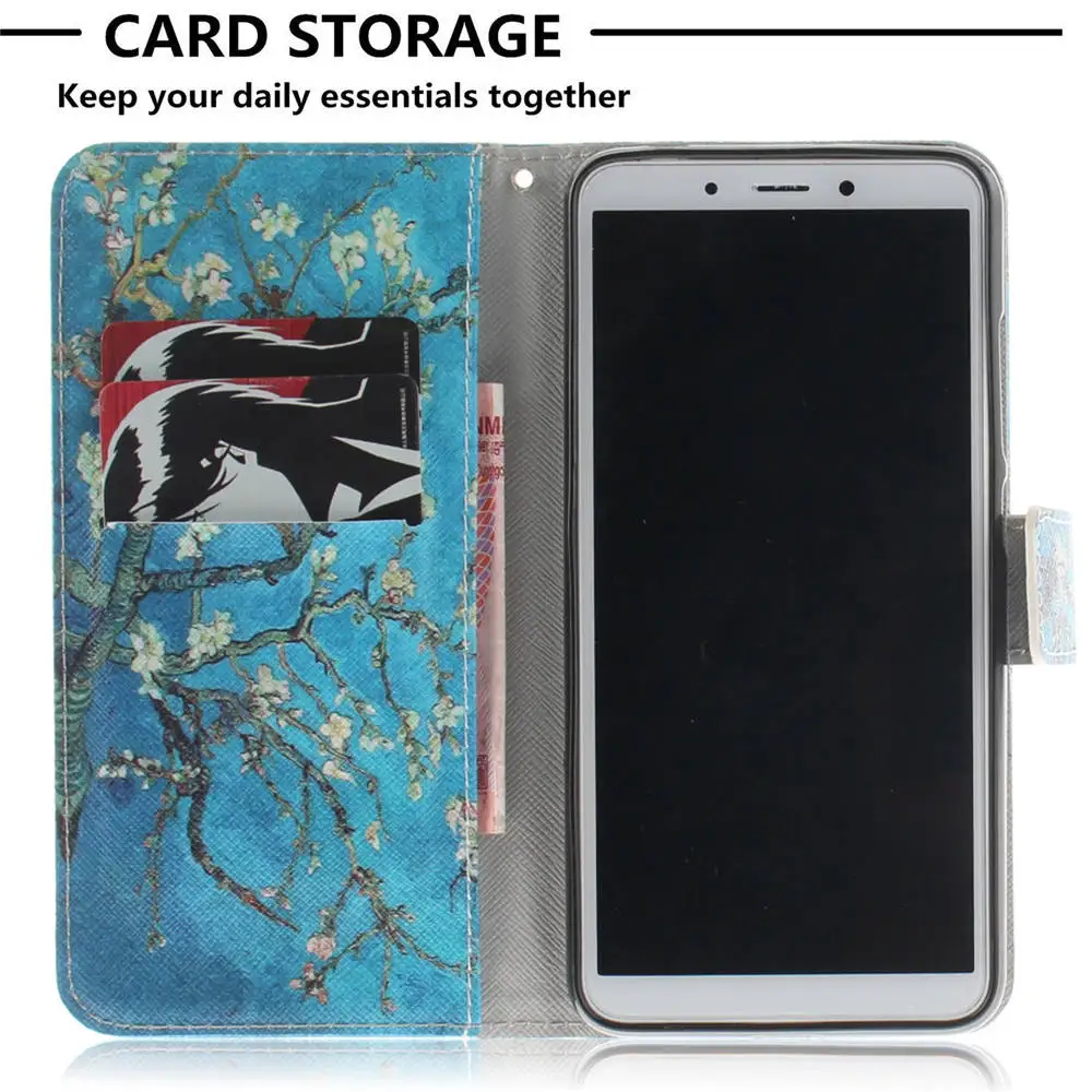 Book Flip Covers On Redmi6 32GB 64GB PU Leather Cases For Xiaomi Redmi 6 Dual SIM 2018 Wallet TPU Slot Full Housing | Мобильные