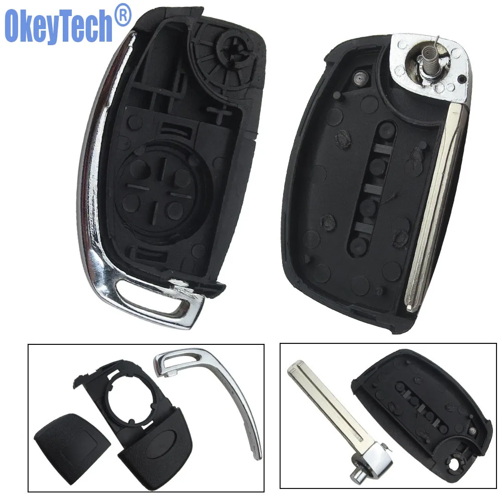 Складной чехол OkeyTech 3 + 1 С 4 кнопками для HYUNDAI Mistra Santa Fe Sonata Tucson Accent I30 I40 I45|Ключ от