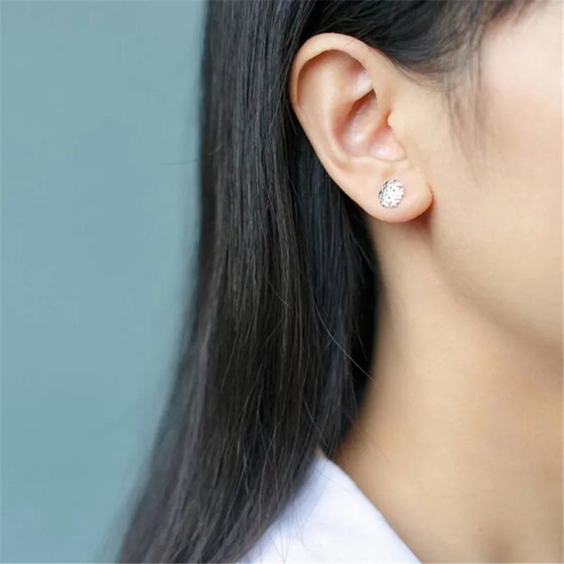 

New Simple Fashion Poplar Jewelry 925 Sterling Silver Cartoon Small Snowflake Personality Flower Women Stud Earrings E46