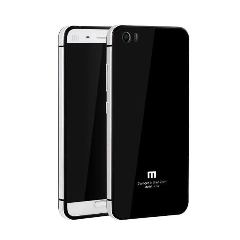 for Xiaomi Mi5 Phone Cases Luxury Aluminum Frame &amp Tempered Glass back cover protector mi5 m5 Back Case Cover | Мобильные