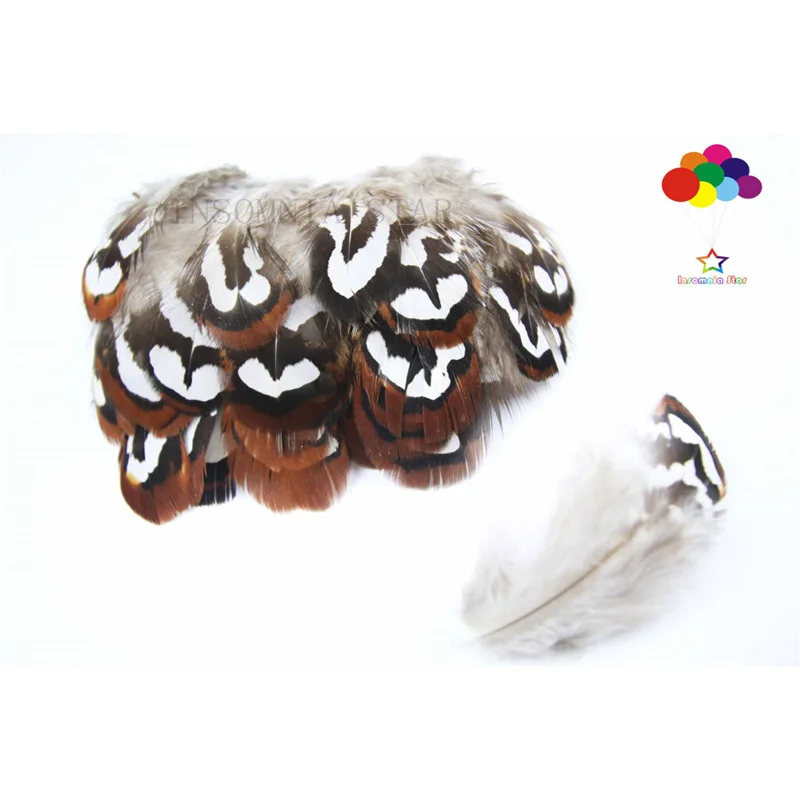 

100pcs 100% natural premium pheasant feather 4-8cm/2-3inch brown Flake beautiful for Diy carnival costume mask headdress