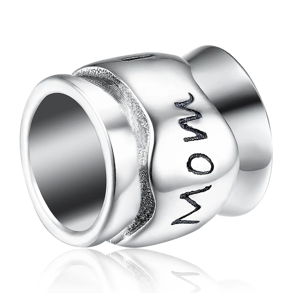 JewelryPalace 925 пробы серебро выгравированы I Love You Шарм бисер Fit Браслеты для вас мамы и