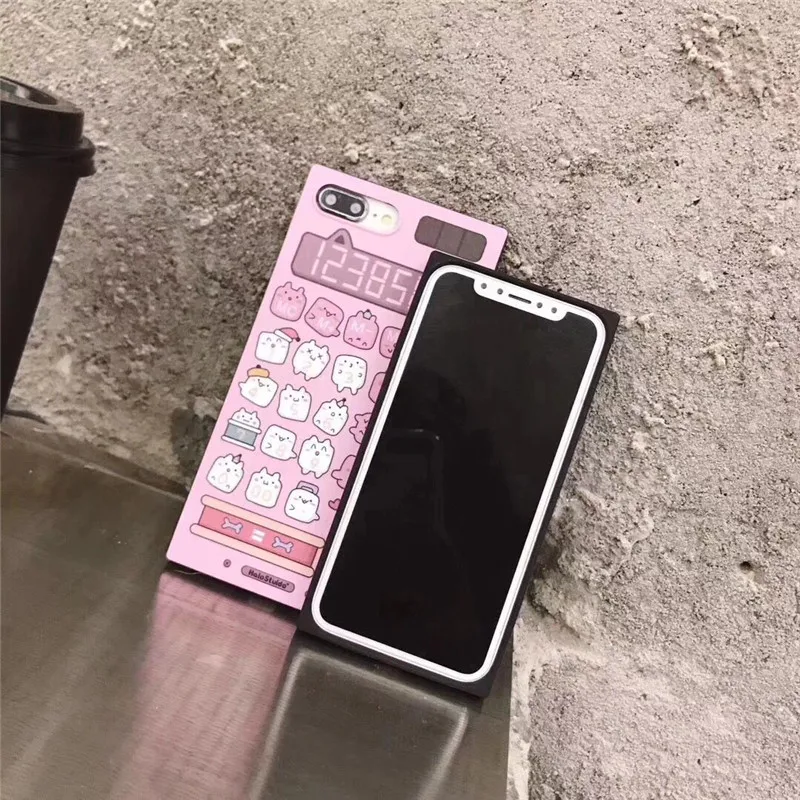 DISCASE IMD матовый квадратный чехол для iPhone X 8 плюс 7 6 S милый мультфильм мода