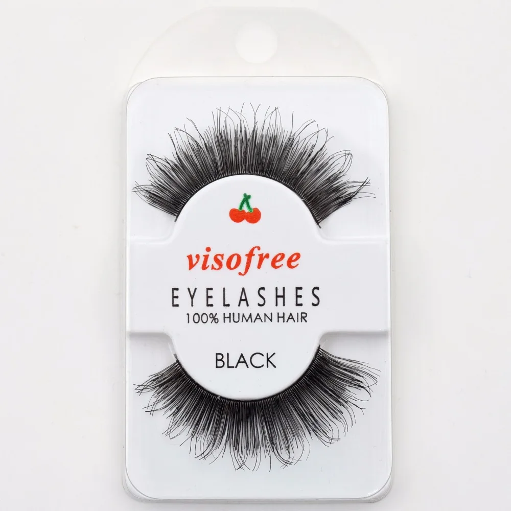 

Visofree Pure Handmade Lashes 100% Human Hair Eyelashes Makeup False Lashes Plastic Black Terrier Makeup Tools&Artists V14