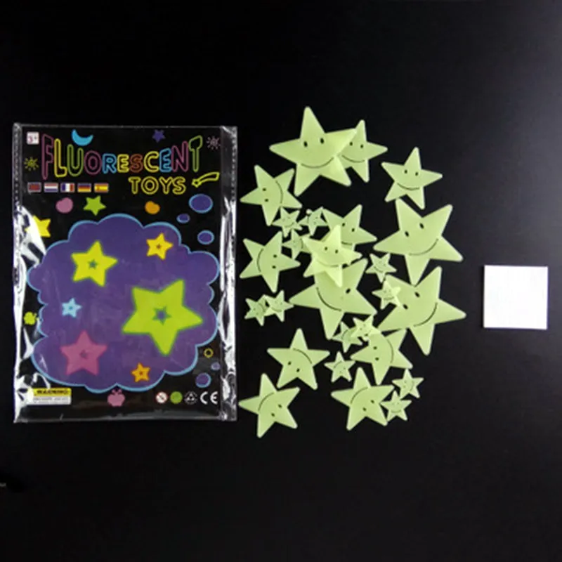 1 компл. мультфильм пятиконечная звезда патч световой Стикеры s Люминесцентная