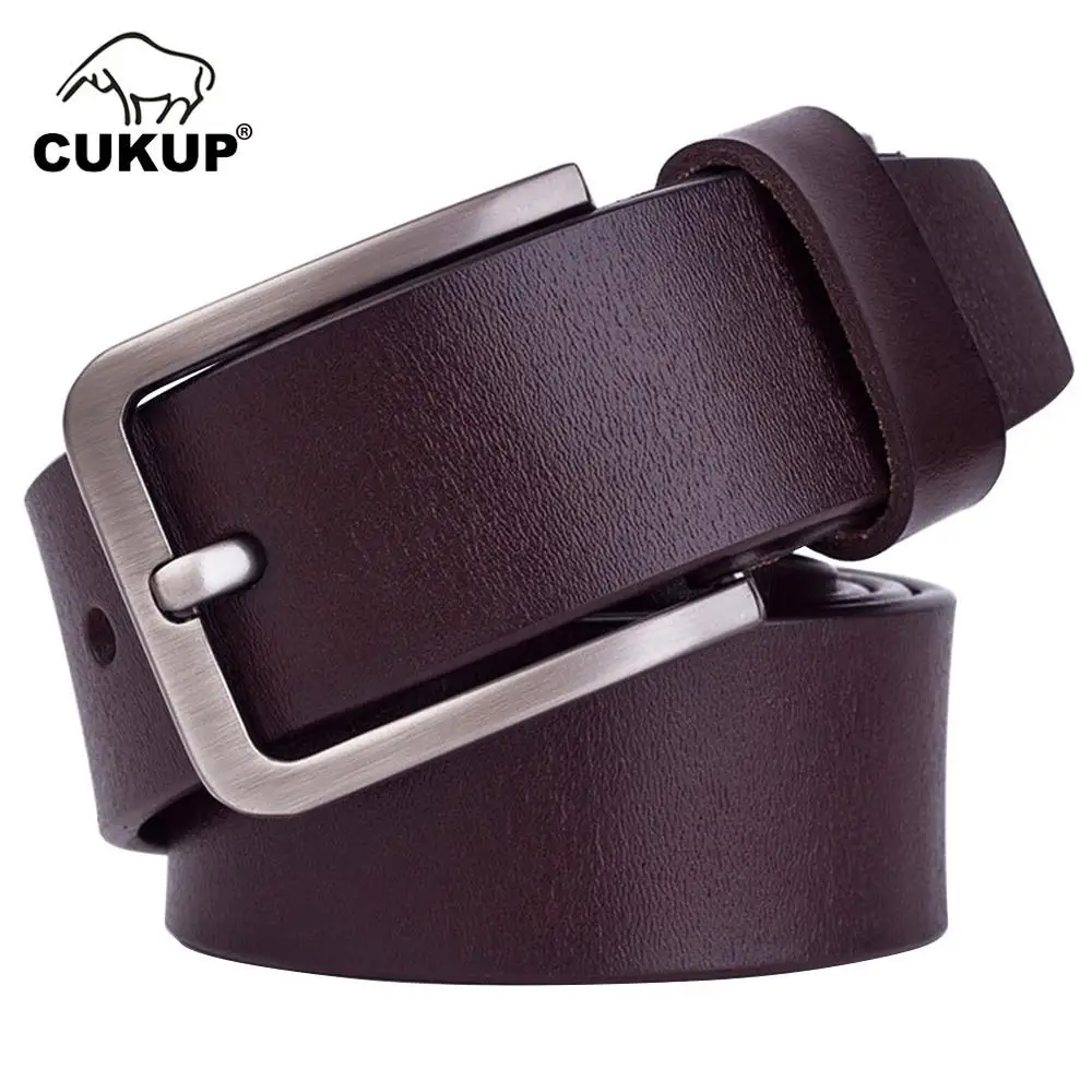 CUKUP New Arrival Men's Quality Leather Belts Brand Designer Colors Fashion Belts Simple Design Pin Buckle Free Shipping NCK110