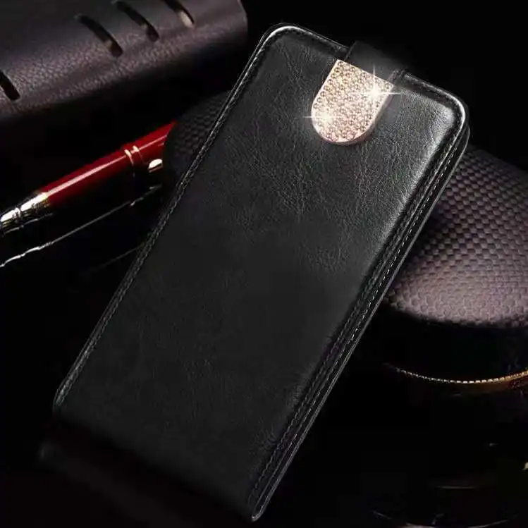 Для Motorola Moto E4 Plus чехол 5,5 роскошный флип из искусственной кожи силиконовый чехол для телефона чехол s для Moto E 4 Plus XT1770 XT1773 - Цвет: Black With diamond