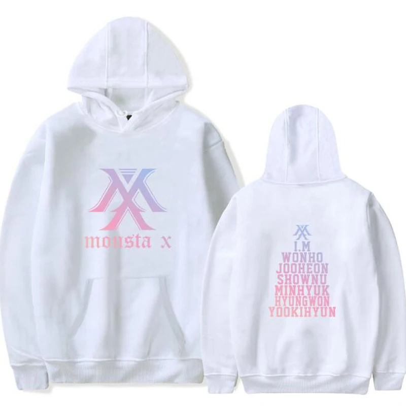 Толстовка KPOP Monsta X для мужчин и женщин толстовка в стиле Харадзюку С Длинным