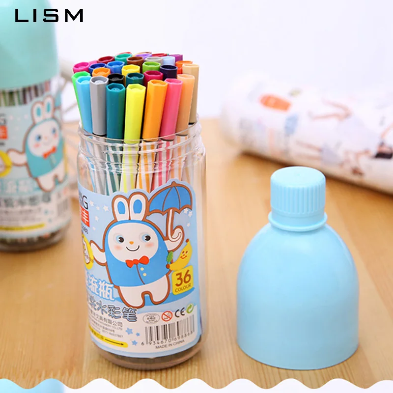 12 Colors Students Creative Washable Watercolor Pen Color Lucky Bottle Packing Art Marker Drawing Set Supplies Child Gift