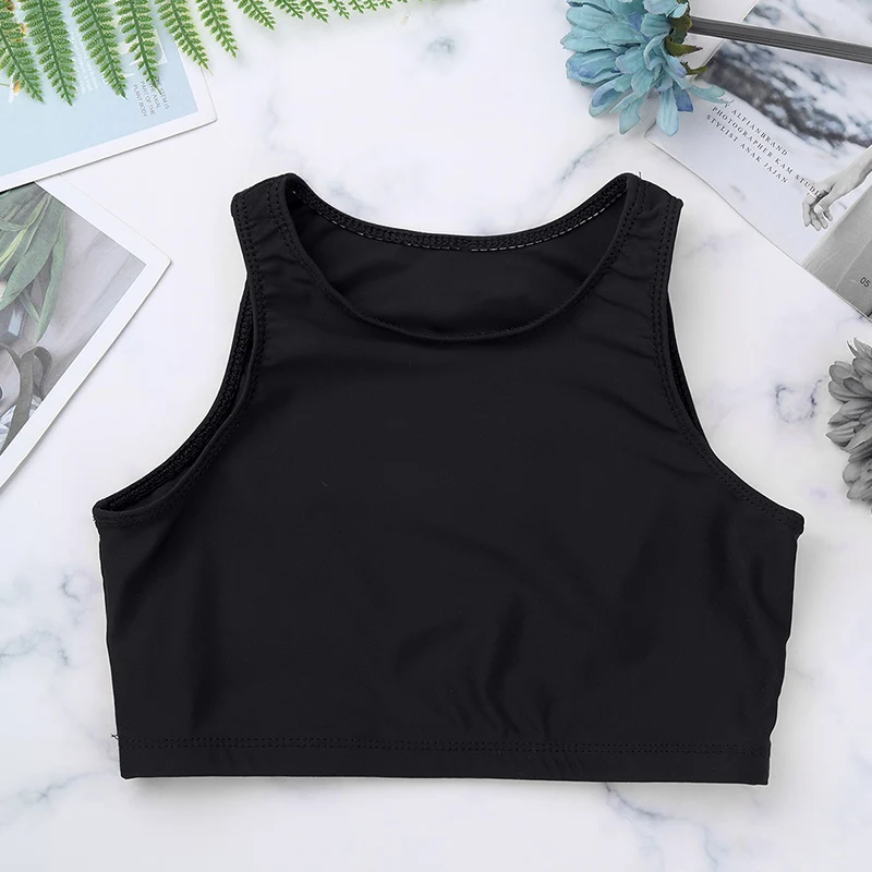 TiaoBug Детские подростковые однотонные без рукавов базовые спортивные тренировки