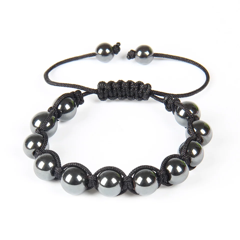 Hematite Ailatu модный тканый браслет с натуральным тигровым глазом и гематитом для любимого или друга, исцеляющий баланс, ювелирные изделия для молитвы - Окраска металла: Hematite