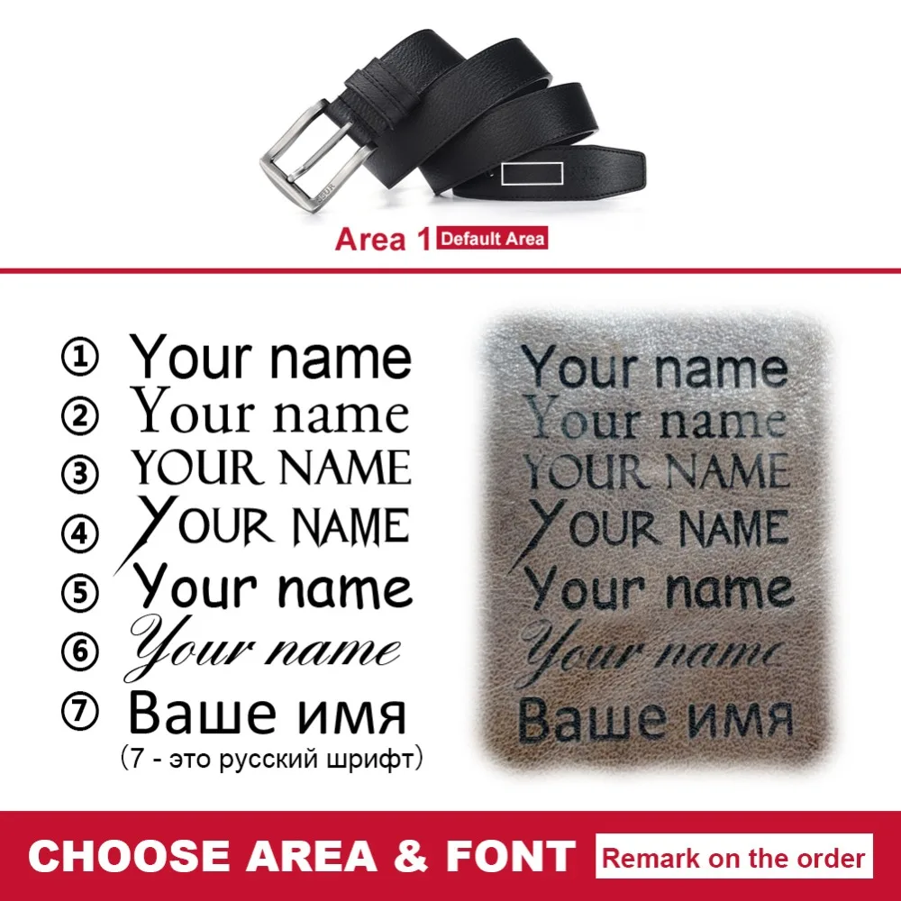 Мужской ремень KAVIS из натуральной коровьей кожи с гравировкой и пряжкой |